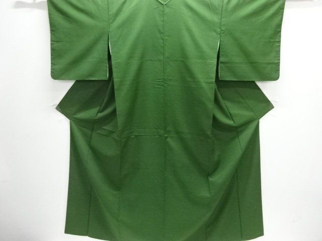 無地手織り紬着物